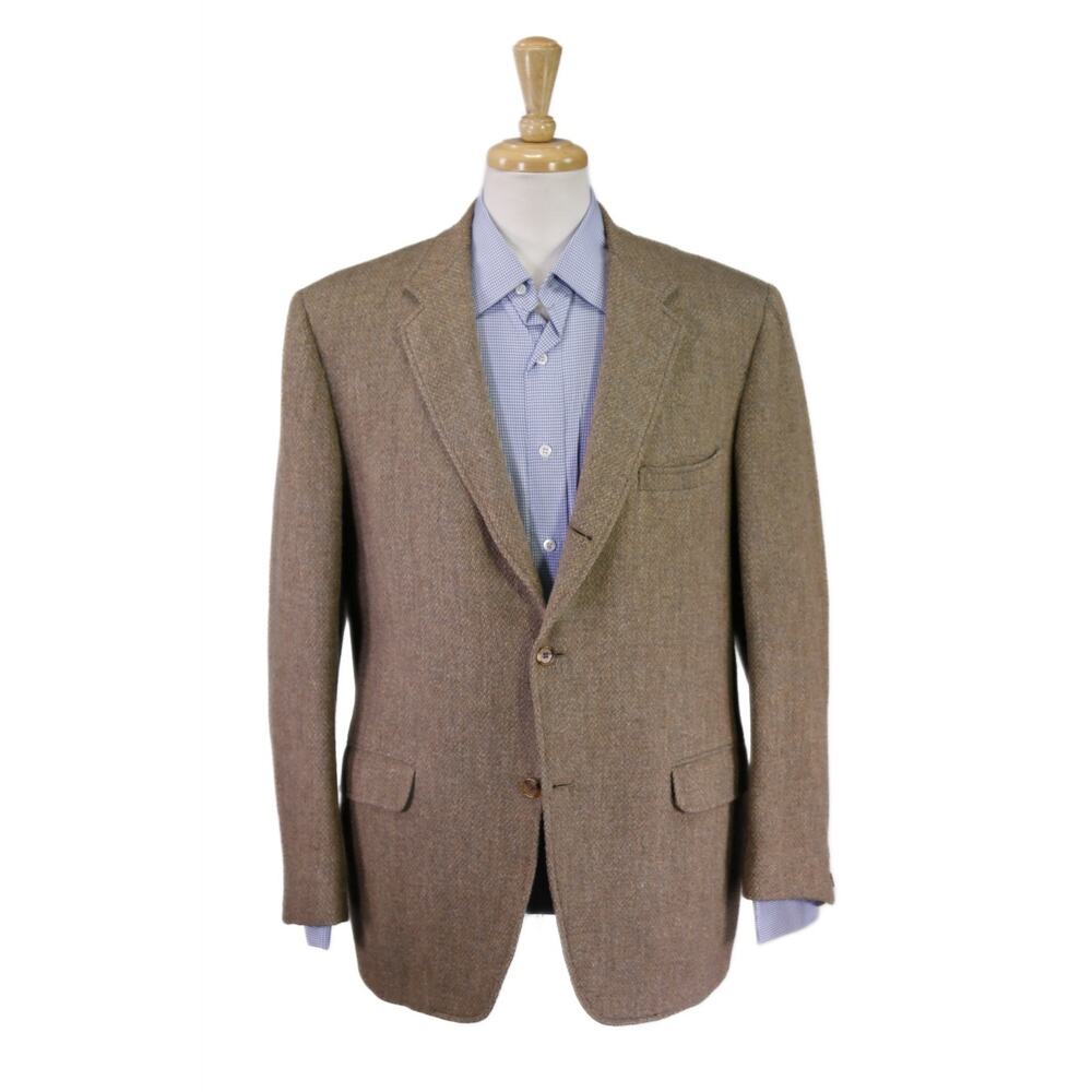 Chipp New York Brown Tweed Vintage 60s 3/2 Rolled Blazer Jacket 42R